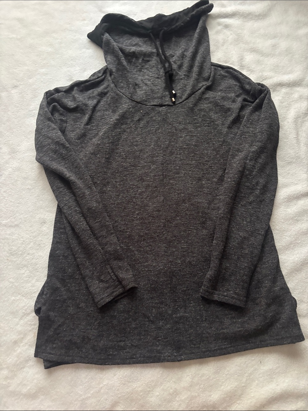 Simply Vera Vera Wang Dark Charcoal Hooded Long-Sleeve Top